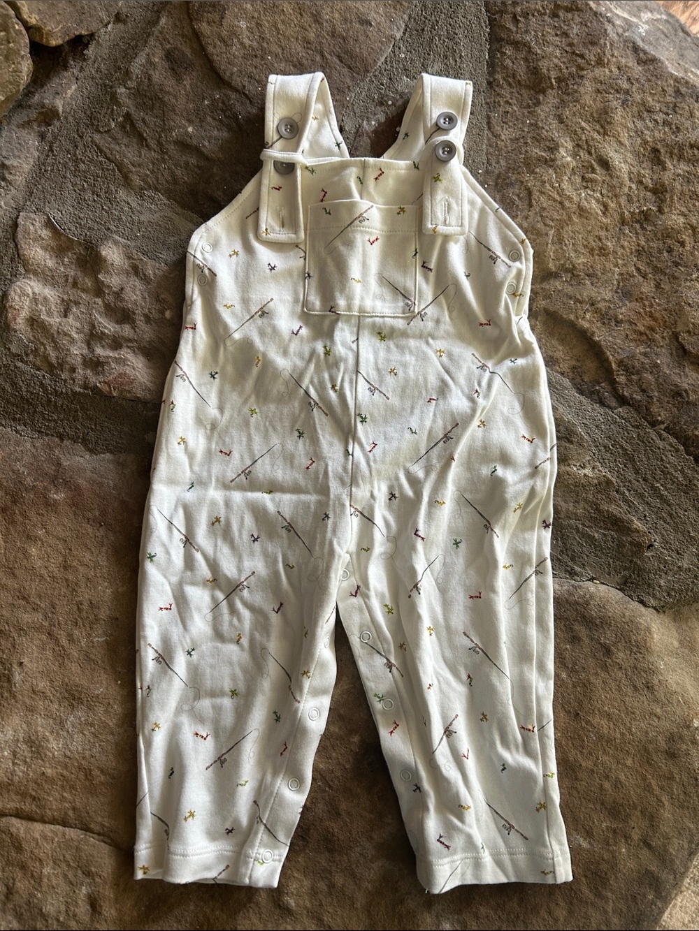 Baby Bliss Baby Overalls with fishing Print